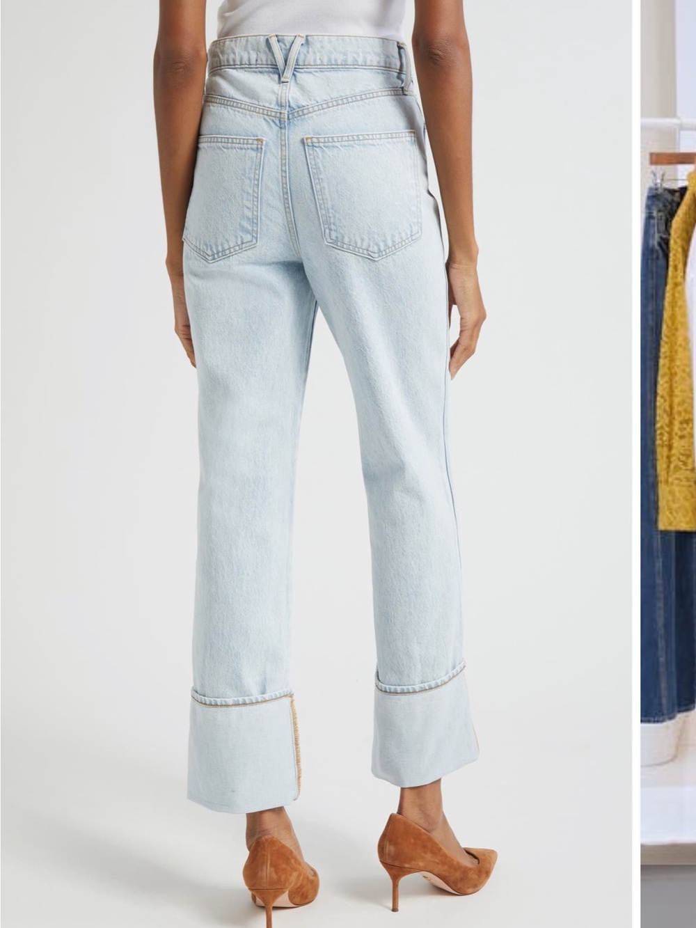 Veronica Beard Dylan High Rise Straight Ankle Jeans Cuffed Ankle Sz 31 NEW - Picture 2 of 13